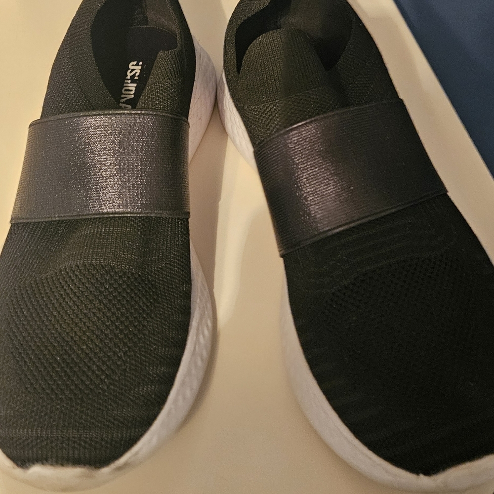 Women's Black Canvas Slip On Shoes